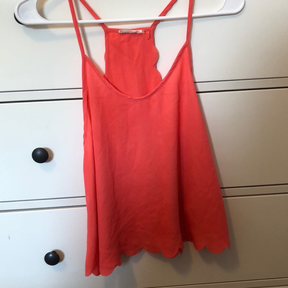 open back scalloped tank top